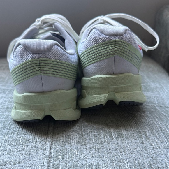 On Running Women's Athletic Shoes - White and Light Green - Picture 4 of 6